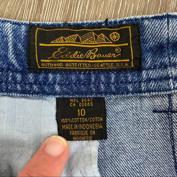 Vintage 90's Eddie Bauer Pleated Denim Pencil Skirt - Picture 8 of 11
